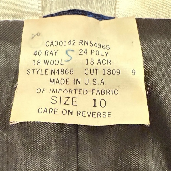 Vintage Tan Jay Blazer 10 Blue/black Flower - Picture 3 of 7